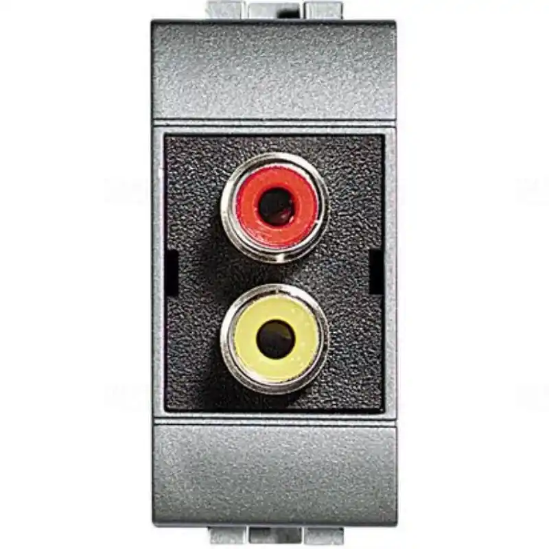 Pénzvisszafizetés BTICINO NT4269R Light RCA csatl.aljzat dupla ALU