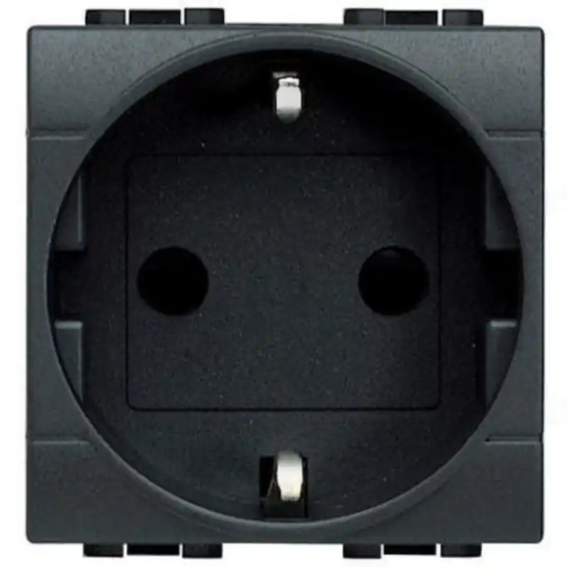 Olcsó BTICINO Living L4141 2P+F csatlakozóaljzat 2 modulos (GYV) biztonsági zsalus 10/16A, antracit