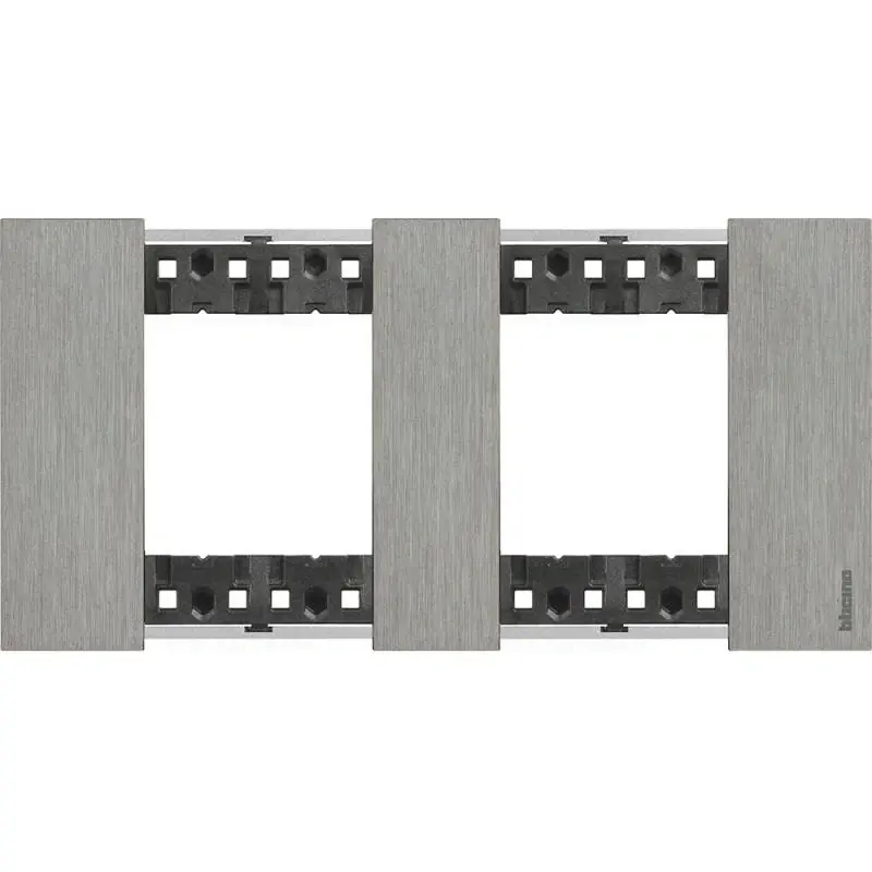 BTICINO LivingNow keret STEEL 2+2 modul KA4802M2ZG Autentikus