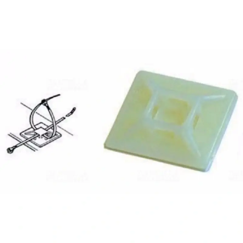 Olcsó Kábelkötegelő talp 28x28 /4,8 fehér, csavarozható, öntapadós 262162 Haupa