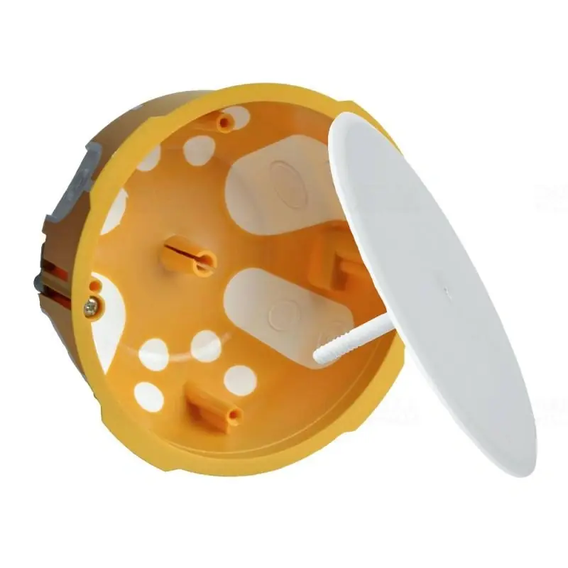 Újdonság Gipszkarton kötődoboz kerek, 104mm, 55mm mély, fedéllel KO 97/LD NA Kopos