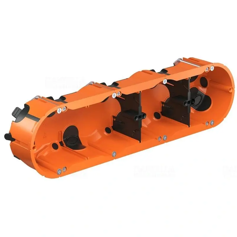 Gipszkarton doboz 4-es, 48mm mély, narancssárga légtömített, +2db merevítő elválasztó híd 9254 -22 Kaiser Kedvezmény