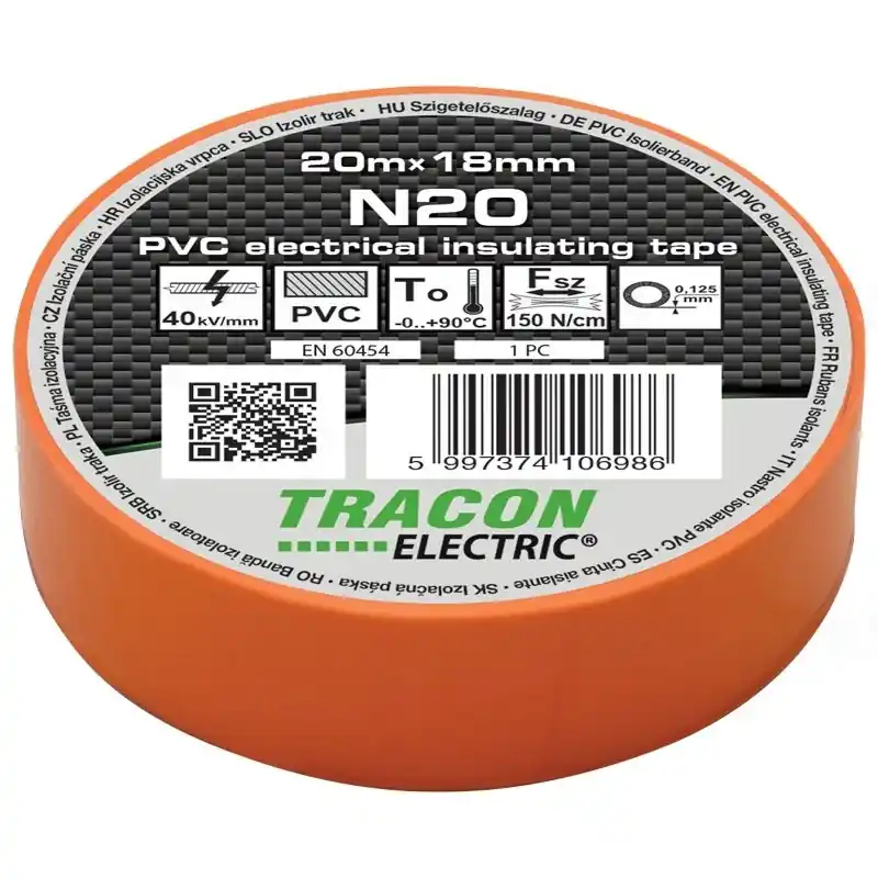 Szigetelő szalag 20x19 narancs Tracon N20 Csak ma