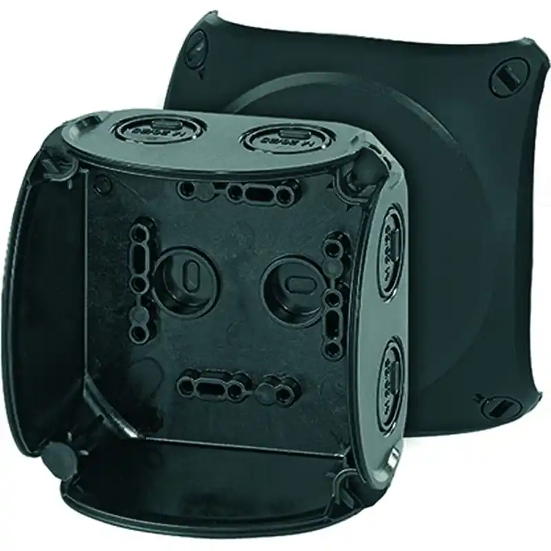 Hensel KF 0400 B Kábelösszekötő doboz kapcsok nélkül, 104x104x70mm IP66 fekete, időjárásálló Legjobb ár