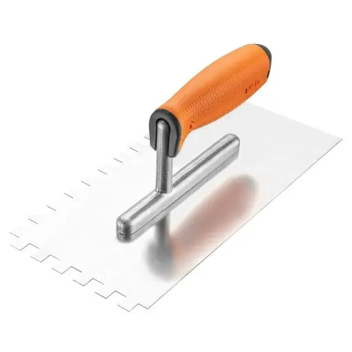 Neo fogazott acél símító 10mm kétkomp.nyél 270x128mm Alacsony ár