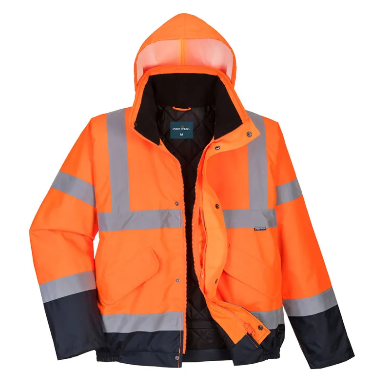 Portwest Hi-Vis kéttónusú bomber kabát Csak ma