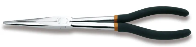 1009L/A Extra hosszú, egyenes, félkerekcsőrű műszerészfogó, különleges munkákhoz PVC-bevonattal - Beta - 010090008 Biztonságos fizetés