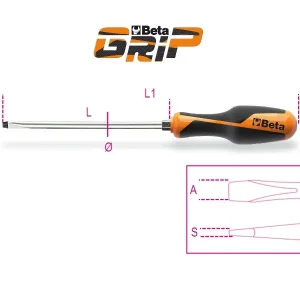 1260E 10 Csavarhúzó hasitottfejű csavarokhoz, hatszögű penge - Beta - 012600159 Expressz szállítás