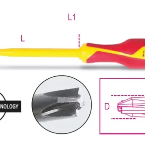 1275MQ/C PH1+LPP Kombinált csavarhúzó PH kereszthornyos + egyenes hornyú csavarokhoz - Beta - 012750409 Autentikus