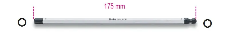 1281PE 6 Cserélhető csavarhúzószár gömbölyű fejjel - Beta - 012810346 Csak ma