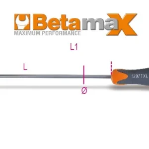 1297Tx-L/45 Imbusz csavarhúzó Torx® csavarokhoz, hosszú krómozott, fekete fej - Beta - 012970145 Ajánlat