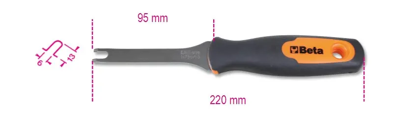 Újdonság 1479U/13 Kárpitpatent kiszedő szerszám, villa nemes acélból - Beta - 014790010