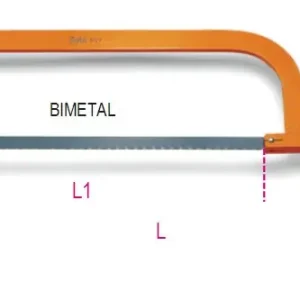 1727 Erősített fűrész, fűrészkeret lakkozott acélból, fanyéllel, bimetál fűrészlappal - Beta - 017270001 Biztonságos fizetés