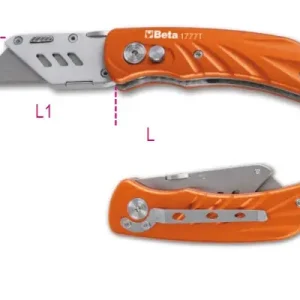 1777T Behúzható pengéjű kés acélból, 5 tartalékpengével szállítva - Beta - 017770030 Prémium