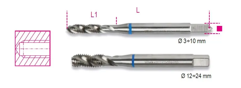 428FC 3 Csavart hornyú gépi menetfúró, HSS - Beta - 004280103 Expressz szállítás