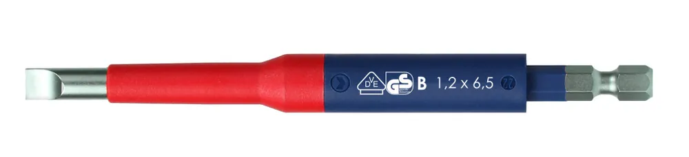 Ingyenes szállítás 6,5x1,2x125mm VDE szigetelt lapos csavarhúzó bit E6,3 1/4 (1000V IEC60900) - Felo - 03061590