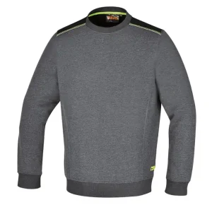 Legjobb ár 7642G/XL Kerek nyakú, hosszú ujjú felső, 240 g/m2,60% pamut, 40% poliészter,melange szürke – fekete betétekkel - Beta - 076420004