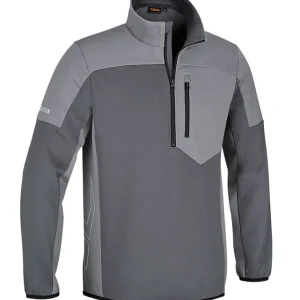 Rendeld meg most 7643G S Rövid cipzáras hosszú ujjú felső, 80% pamut, 20% poliészter, 280 g/m2, antracit/világos szürke - Beta - 076430001