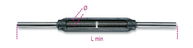 Kiváló minőség 8008N M18 Mindkét oldalon toldatos feszítőszerelvény, természetes színű - Beta - 080080218