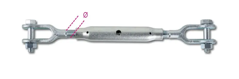 Korlátozott ajánlat 8009TZ-K kétvillás, csőanyás feszítőszerelvény DIN 1478 horganyzott - Beta - 080099512