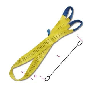 Utolsó esély 8156 2,5-T3 3 t sárga emelőheveder kétrétegű, lapos szalag, erősített karikákkal, nagy ellenállású polieszter (PES) - Beta - 081560025