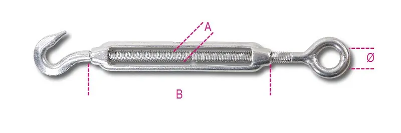 Olcsó 8206 M6 Horgos és szemes feszítőszerelvény AISI 316 - Beta - 082060206