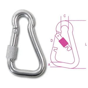 Pénzvisszafizetés 8276G 8X80 Asszimmetrikus karabiner horog AISI 316 - Beta - 082760308