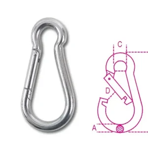 Pénzvisszafizetés 8274 11X120 Karabiner horog AISI 316 - Beta - 082740211