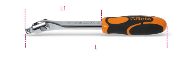 Utolsó esély 900/35A 1/4"-os csuklós hajtószár, krómozott - Beta - 009000840