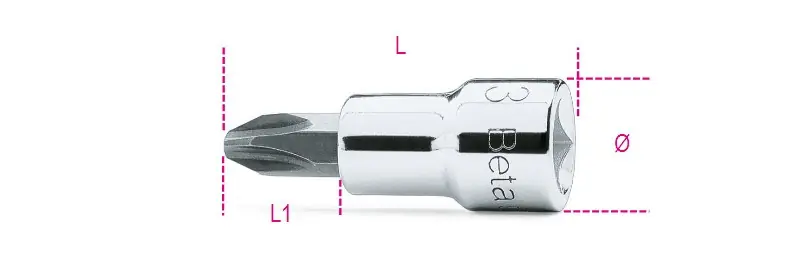 Újdonság 910PH 3 Csavarhúzó-Dugókulcs Phillips®-csavarokhoz, krómozott, barnított fej - Beta - 009100473